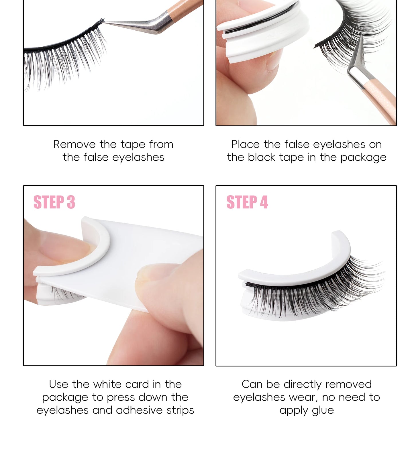 1Pair Reusable Self-Adhesive False Eyelashes Full Strip