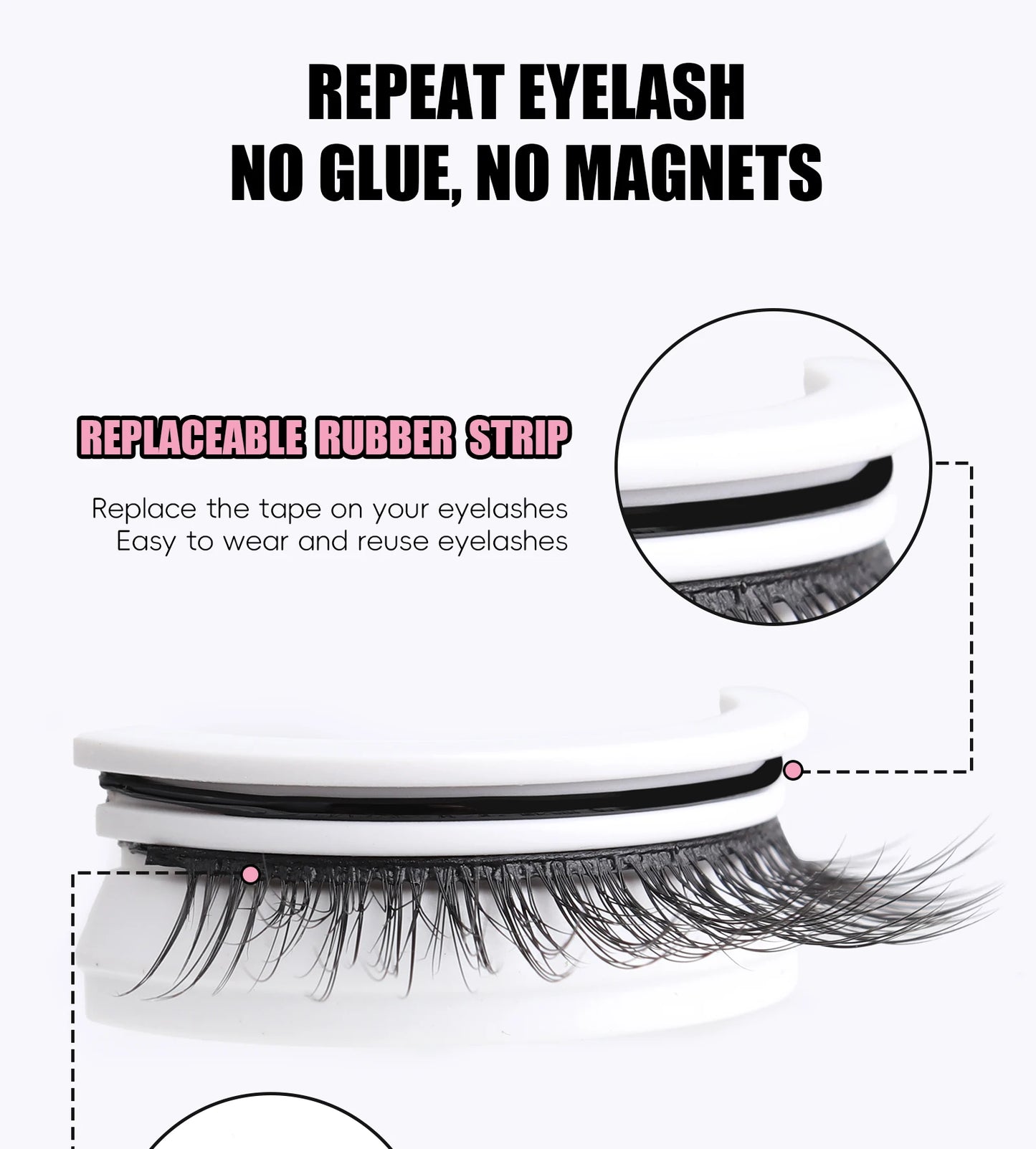 1Pair Reusable Self-Adhesive False Eyelashes Full Strip