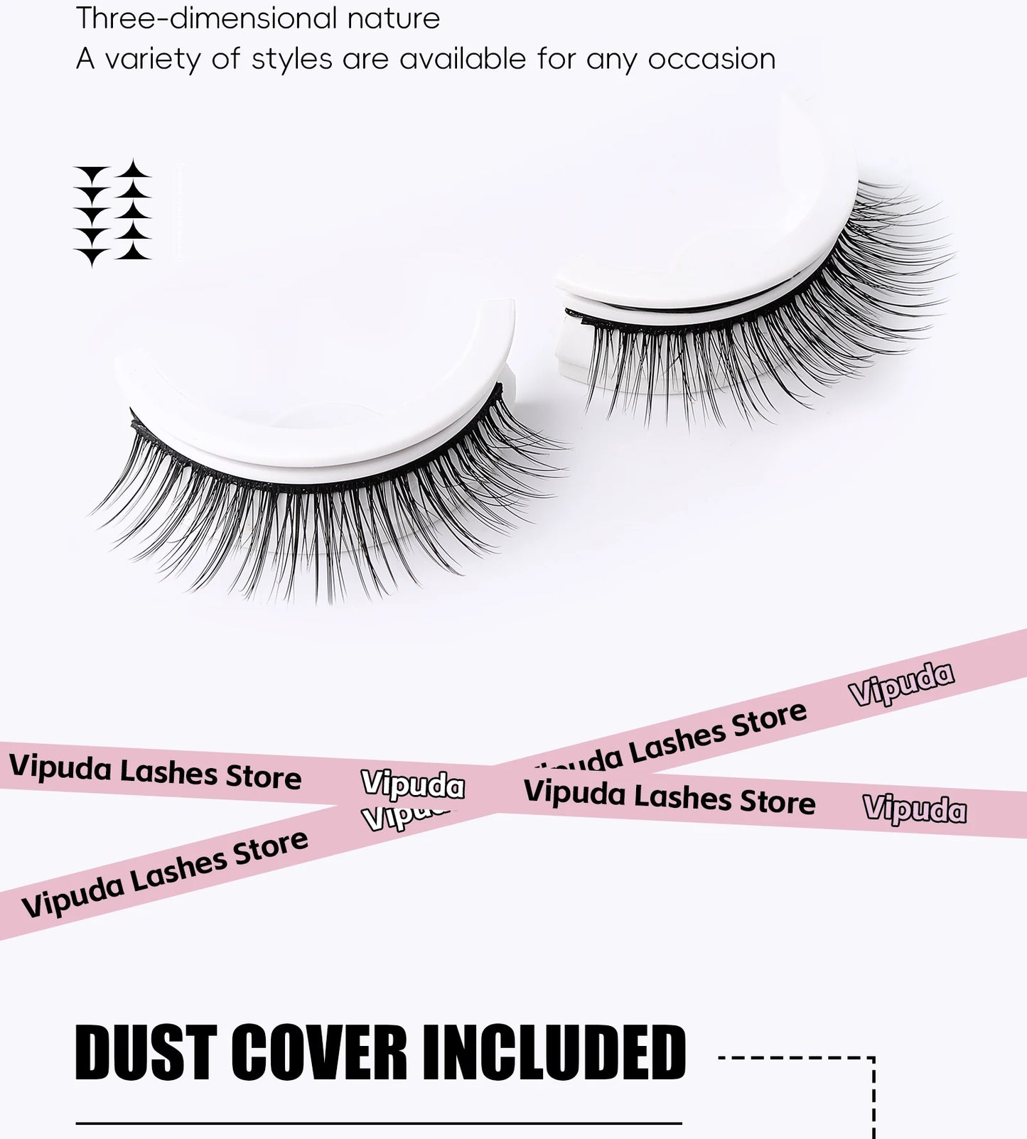 1Pair Reusable Self-Adhesive False Eyelashes Full Strip