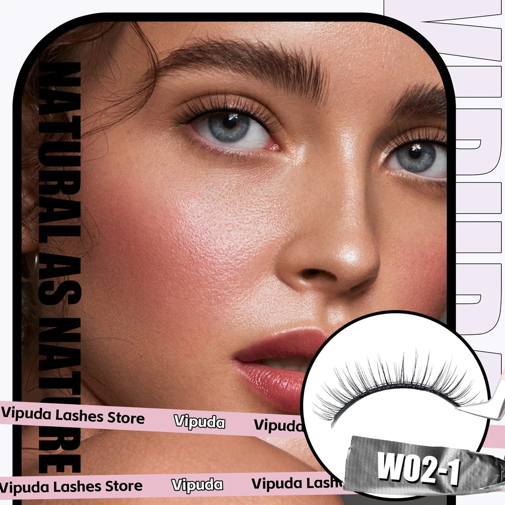 1Pair Reusable Self-Adhesive False Eyelashes Full Strip