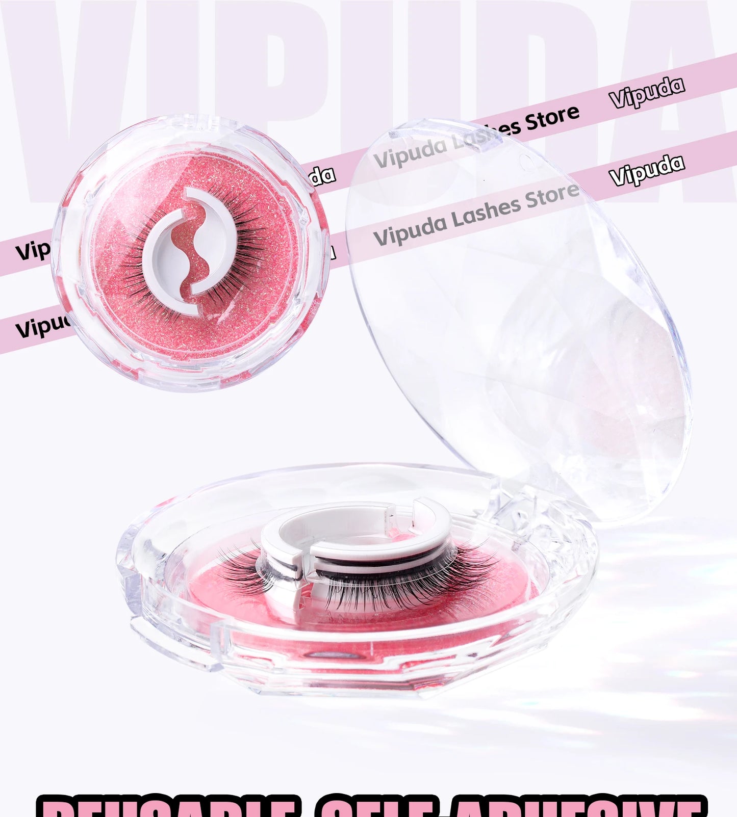 1Pair Reusable Self-Adhesive False Eyelashes Full Strip