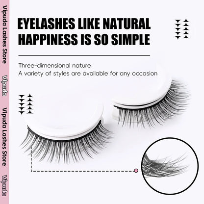 1Pair Reusable Self-Adhesive False Eyelashes Full Strip