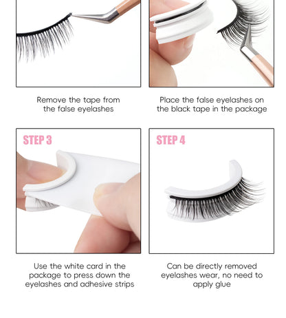 1Pair Reusable Self-Adhesive False Eyelashes Full Strip