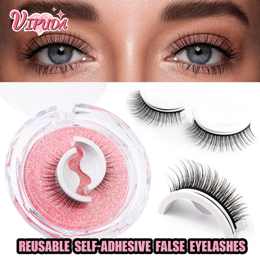 1Pair Reusable Self-Adhesive False Eyelashes Full Strip