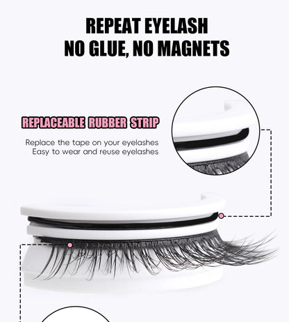 1Pair Reusable Self-Adhesive False Eyelashes Full Strip