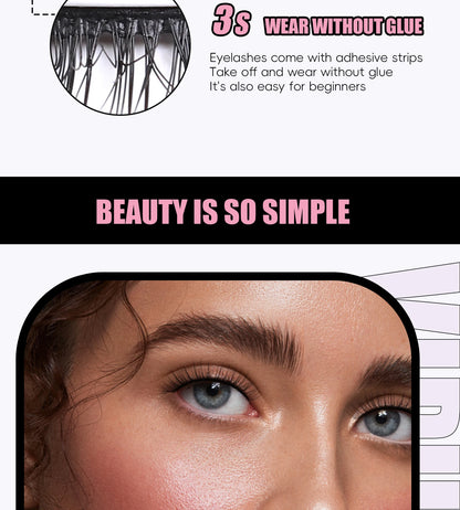 1Pair Reusable Self-Adhesive False Eyelashes Full Strip