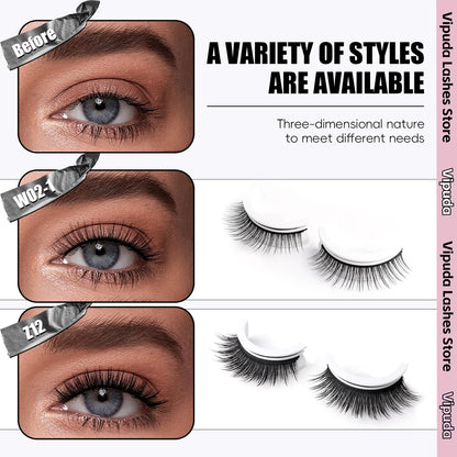 1Pair Reusable Self-Adhesive False Eyelashes Full Strip