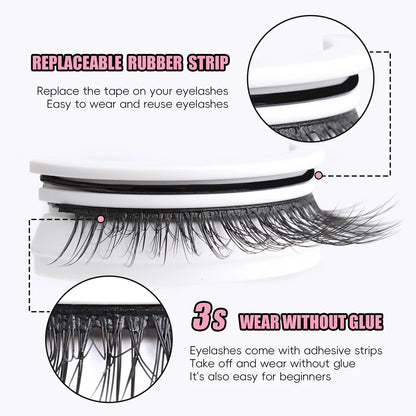 1Pair Reusable Self-Adhesive False Eyelashes Full Strip